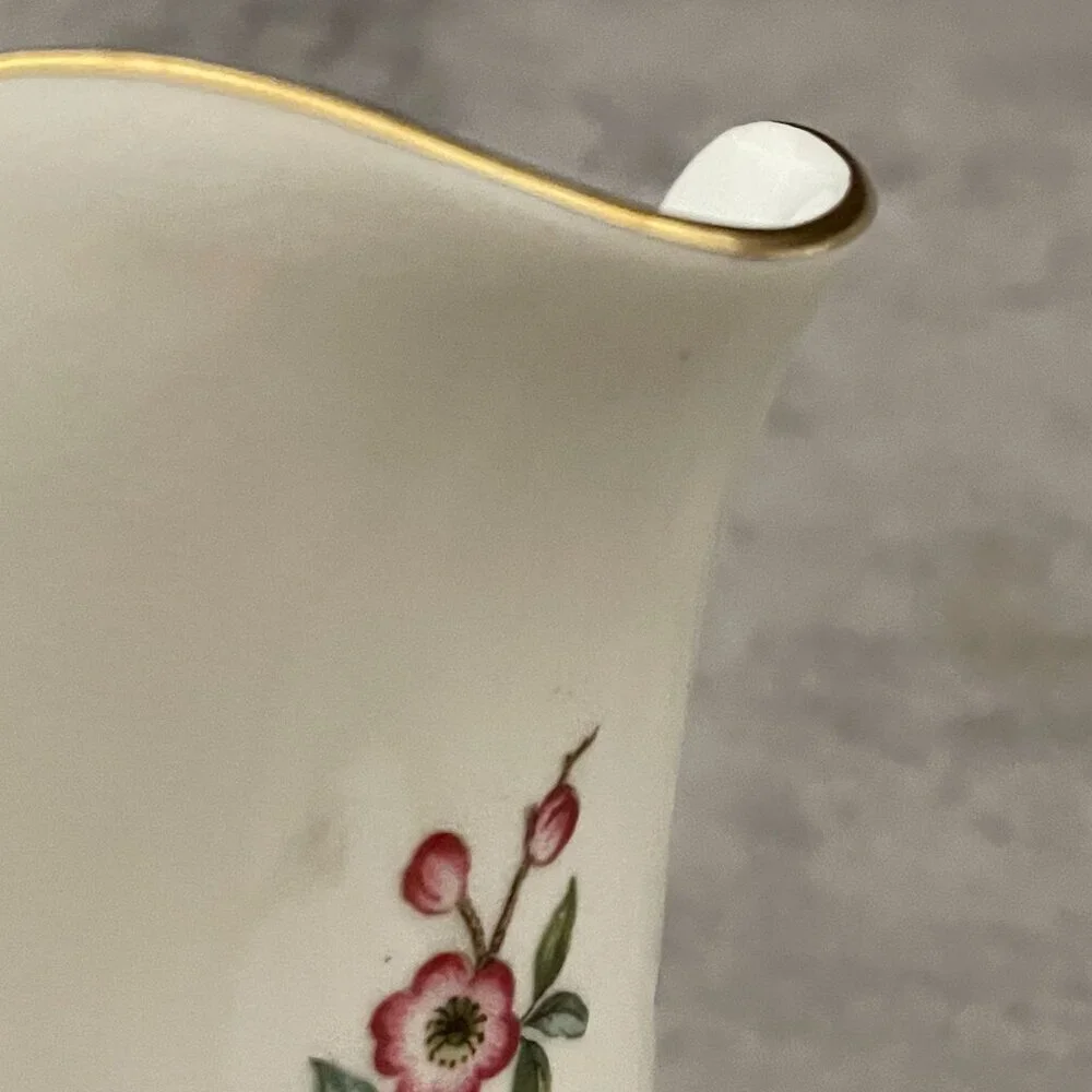 Vintage Royal Worcester Blossom Time Covered Sugar Creamer 3-PC Bone China MINT